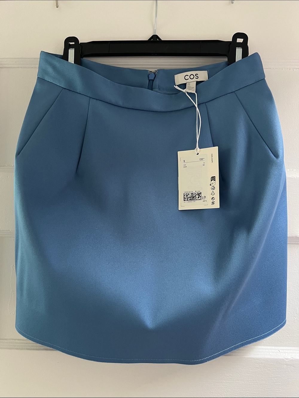 COS Light Blue Mini Skirt with Subtle Pleats